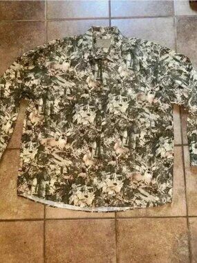 North River Camo Deer Print Hunting Shirt, Size XL